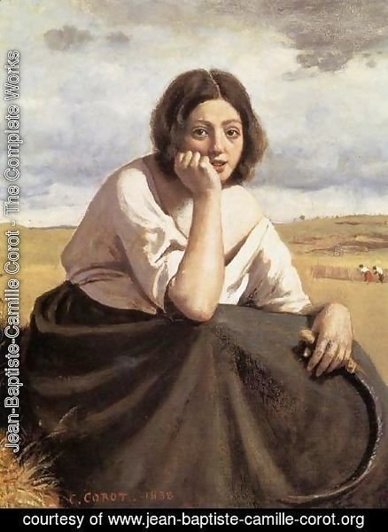 Jean-Baptiste-Camille Corot - Harvester Holding Her Sickle