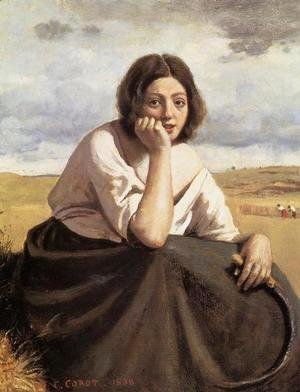 Jean-Baptiste-Camille Corot - Harvester Holding Her Sickle