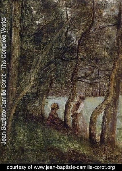 Jean-Baptiste-Camille Corot - Les Alinges, Haute Savoie, Figures under the Trees