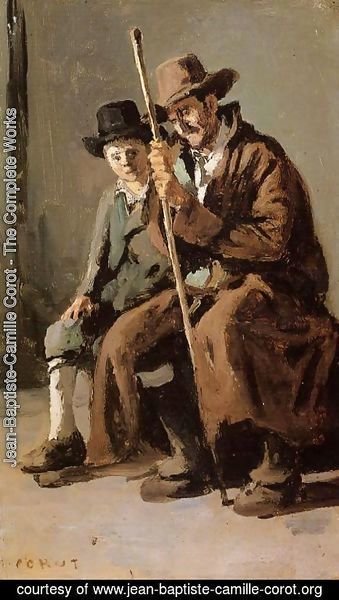 Jean-Baptiste-Camille Corot - Two Italians, an Old Man and a Young Boy