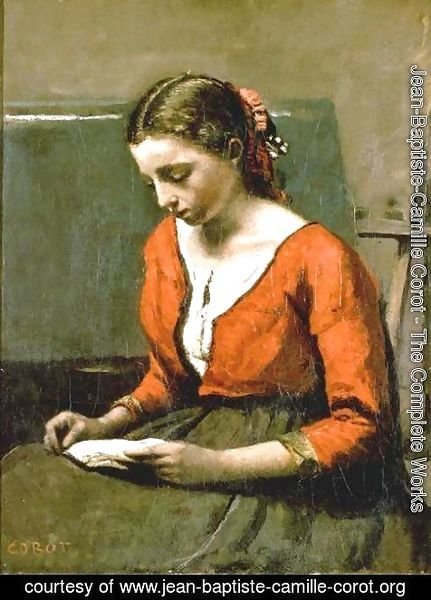 Jean-Baptiste-Camille Corot - A Girl Reading