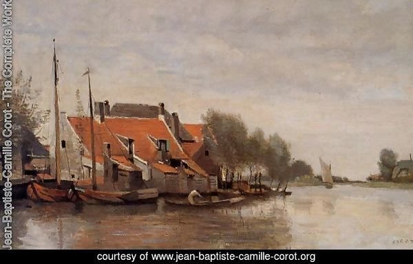 Near Rotterdam, Small Houses on the Banks of a Canal