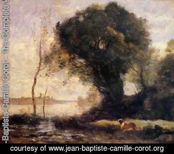 Jean-Baptiste-Camille Corot - Pond with Dog