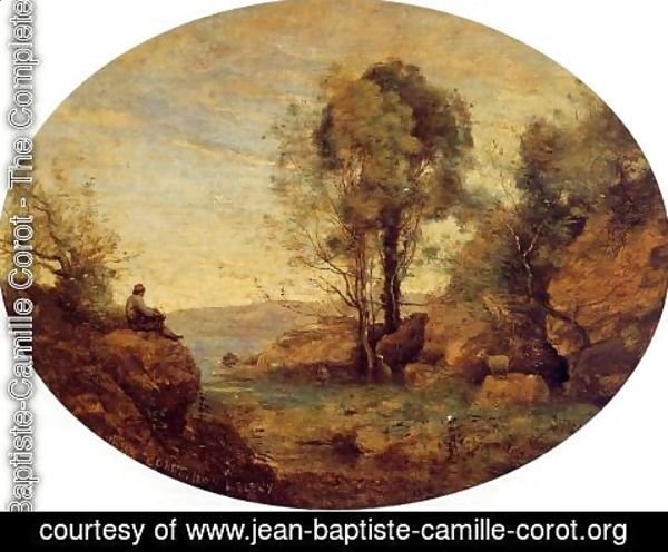 Jean-Baptiste-Camille Corot - La Patre dominant la Gorge rocheuse