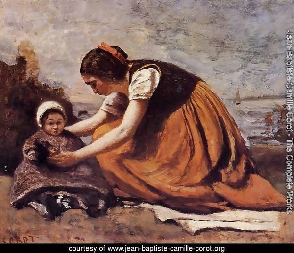 Mother and Child on the Beach