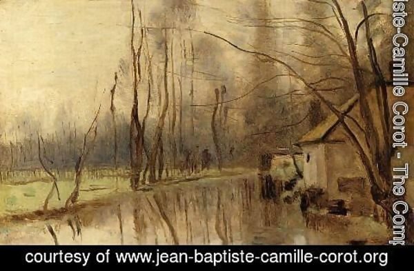 Jean-Baptiste-Camille Corot - Voisinlieu, House by the Water