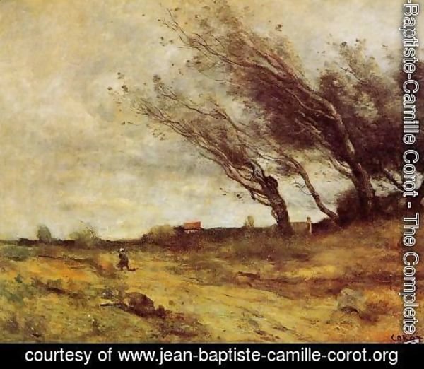 Jean-Baptiste-Camille Corot - Windswept Landscape