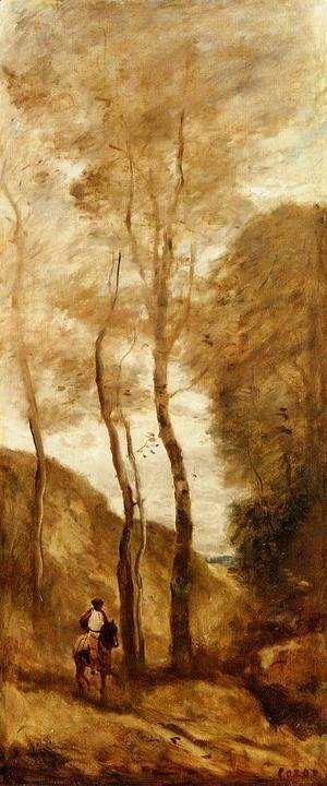 Jean-Baptiste-Camille Corot - Horse and Rider in a Gorge