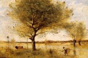 Jean-Baptiste-Camille Corot - Pond with a Large Tree