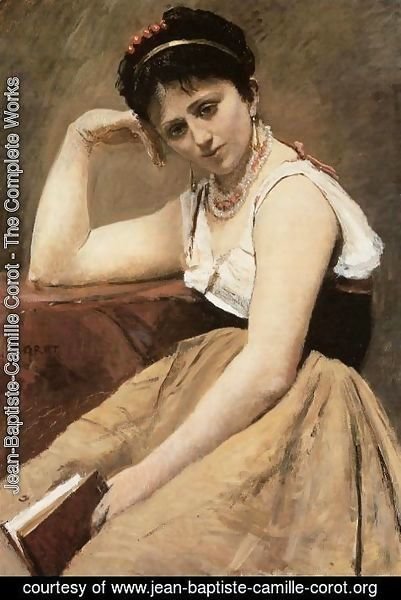 Jean-Baptiste-Camille Corot - Interrupted Reading