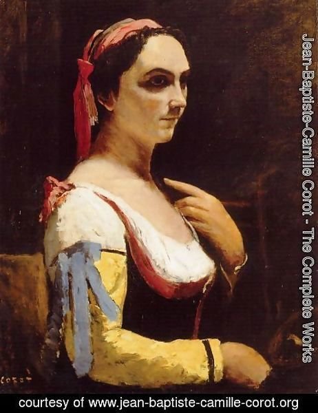 Jean-Baptiste-Camille Corot - Italian Woman with a Yellow