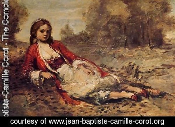 Jean-Baptiste-Camille Corot - Young Algerian Woman Lying on the Grass