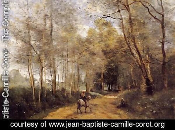 Jean-Baptiste-Camille Corot - Ville d'Avray - Horseman at the Entrance of the Forest