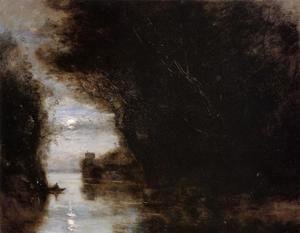Jean-Baptiste-Camille Corot - Moonlit Landscape