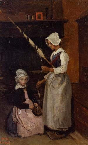 Jean-Baptiste-Camille Corot - Mur Peasants