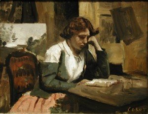 Jean-Baptiste-Camille Corot - Girl Reading