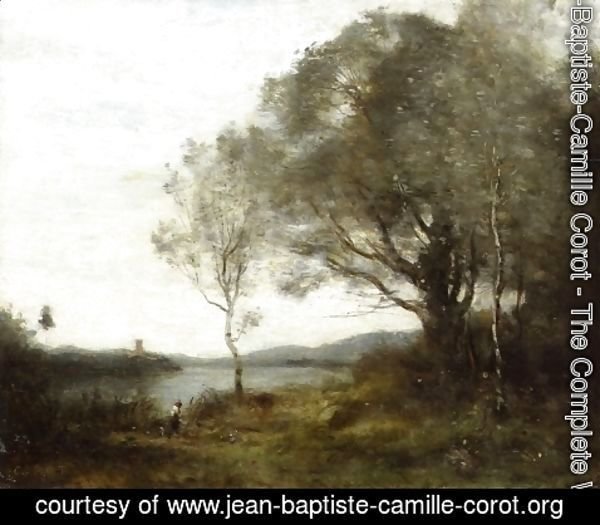 Jean-Baptiste-Camille Corot - The Walk around the Pond