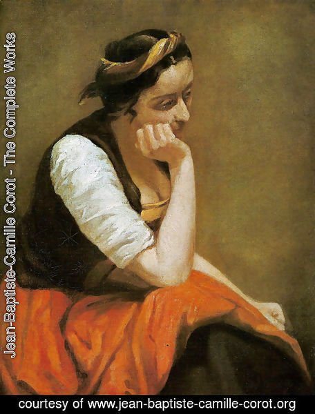 Jean-Baptiste-Camille Corot - A thinking girl