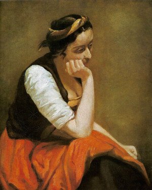 Jean-Baptiste-Camille Corot - A thinking girl