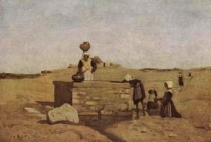 Jean-Baptiste-Camille Corot - Bretoninnen am Brunnen