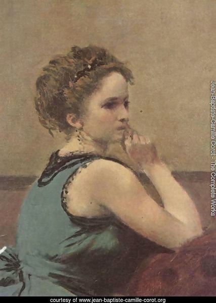 Frau in Blau, Detail