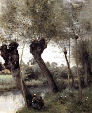 Jean-Baptiste-Camille Corot - Saint-Nicholas-les-Arras, Willows on the Banks of the Scarpe