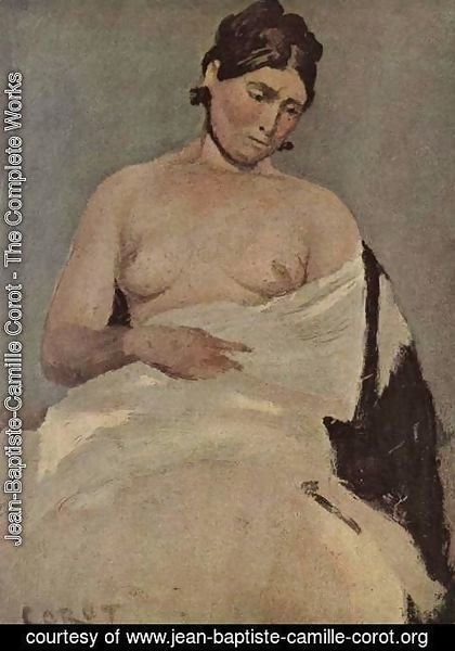 Jean-Baptiste-Camille Corot - Seated Woman with chest