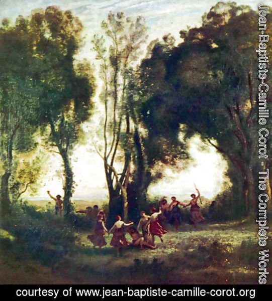 Jean-Baptiste-Camille Corot - Tanz der Nymphen, Detail