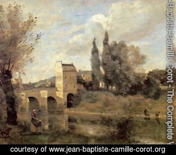 Jean-Baptiste-Camille Corot - The Bridge at Mantes 2