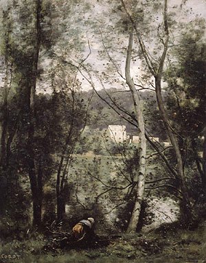 Jean-Baptiste-Camille Corot - A Woman Gathering Faggots at Ville dAvray ca 1871
