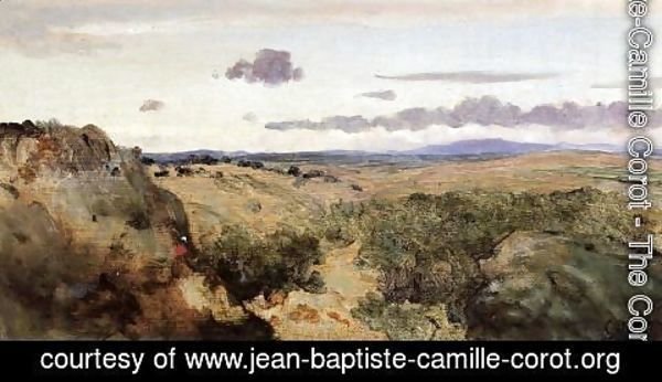 Jean-Baptiste-Camille Corot - Mountainous Landscape 1855-1860