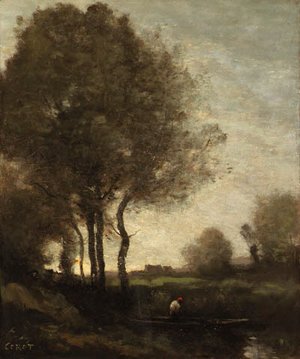 Jean-Baptiste-Camille Corot - Pcheur en barque (Fisherman in a Boat)