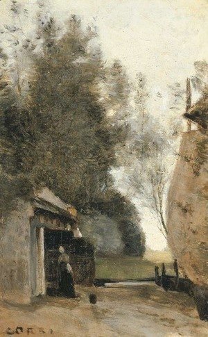 Jean-Baptiste-Camille Corot - Environs d'Amsterdam, petite ferme des bords de l'Amstel