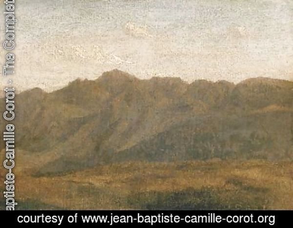 Jean-Baptiste-Camille Corot - Environs de Rome, etude de montagnes
