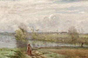 Jean-Baptiste-Camille Corot - Jeune fille lisant au bord de l'eau
