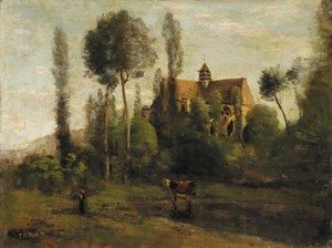 Jean-Baptiste-Camille Corot - L'eglise d'Essommes, pres Chateau-Thierry
