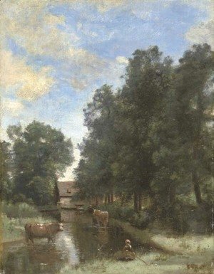 Jean-Baptiste-Camille Corot - La petite vachere (environs de Gisors)