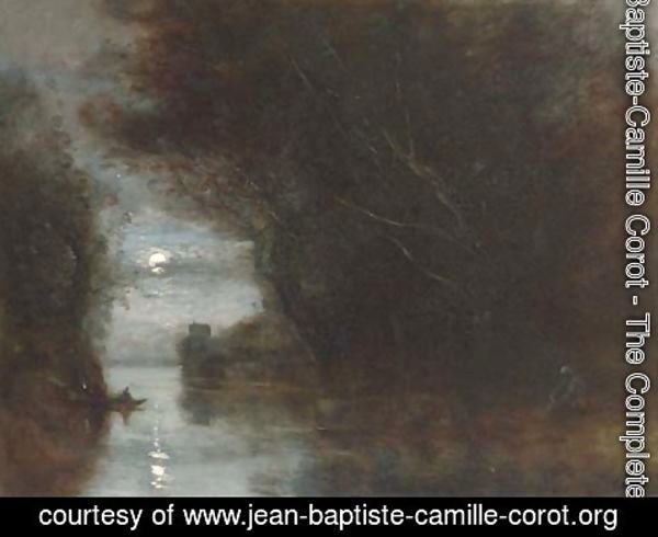 Jean-Baptiste-Camille Corot - Paysage au clair de lune