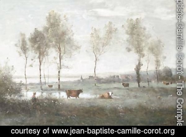 Jean-Baptiste-Camille Corot - Paturage dans les marais (Souvenir des environs d'Amiens)