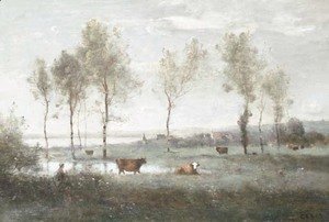 Jean-Baptiste-Camille Corot - Paturage dans les marais (Souvenir des environs d'Amiens)