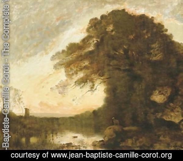 Jean-Baptiste-Camille Corot - Souvenir d'Italie, soleil couchant