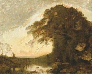 Jean-Baptiste-Camille Corot - Souvenir d'Italie, soleil couchant