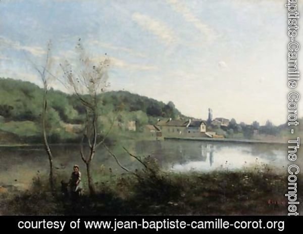 Jean-Baptiste-Camille Corot - Ville d'Avray, Le grand etang et les villas