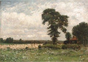 Jean-Baptiste-Camille Corot - Harvesters in a summer landscape