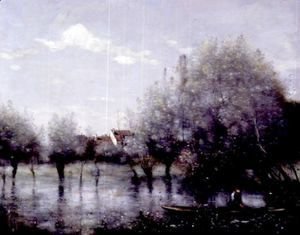 Jean-Baptiste-Camille Corot - Inondation Dans Une Saulaie