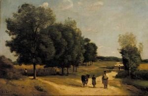 Jean-Baptiste-Camille Corot - Carrefour Dans La Campagne (Environs De Marcoussis)