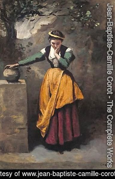 Jean-Baptiste-Camille Corot - La Reveuse A La Fontaine
