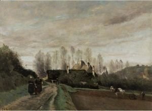 Jean-Baptiste-Camille Corot - Epernon (Eure-Et-Loir) La Route Au Laboureur