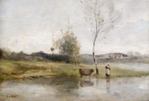 Jean-Baptiste-Camille Corot - L'Etang Au Bouleau Et A La Vachere
