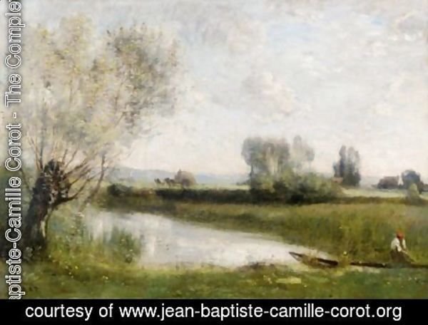 Jean-Baptiste-Camille Corot - La Peche Et La Fenaison (Environs De Ville-D'Avray)